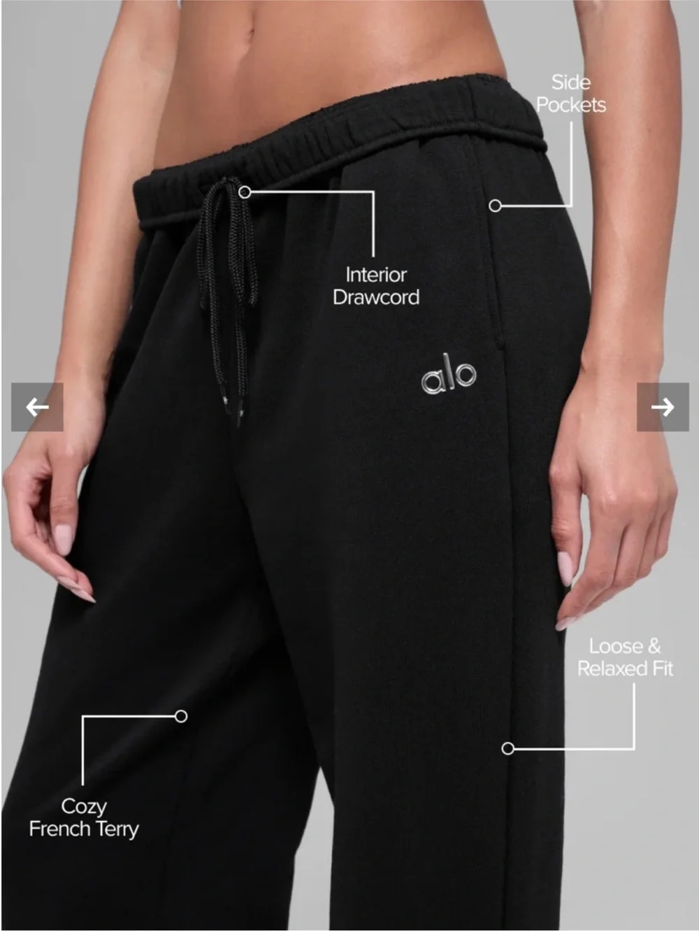 Alo Yoga Accolade Set Crewneck Pullover Sweater + Sweatpants Black Sz S 4-6